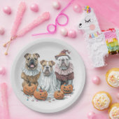 Halloween Engelse Bulldogs Pumpkin Papieren Bordje (Feest)