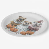 Halloween Engelse Bulldogs Pumpkin Papieren Bordje (Gekanteld)