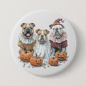 Halloween Engelse Bulldogs Pumpkin Ronde Button 7,6 Cm (Voorkant)