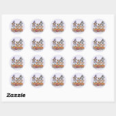 Halloween Engelse Bulldogs Pumpkin Ronde Sticker (Vel)