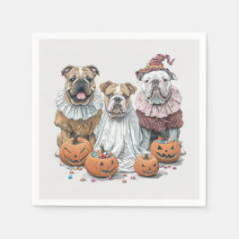 Halloween Engelse Bulldogs Pumpkin Servet