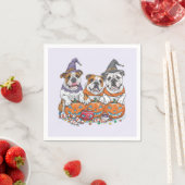 Halloween Engelse Bulldogs Pumpkin Servet (Insitu)