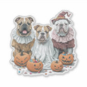 Halloween Engelse Bulldogs Pumpkin Sticker (Voorkant)