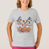 Halloween Engelse Bulldogs Pumpkin T-shirt (Voorkant)