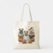 Halloween Engelse Bulldogs Pumpkin Tote Bag (Achterkant)