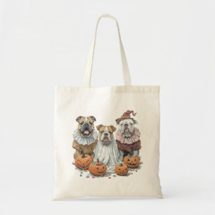 Halloween Engelse Bulldogs Pumpkin Tote Bag
