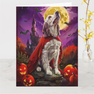 Halloween Engelse Setter Vampier Pompoenen Griezel Kaart
