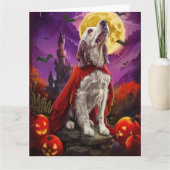Halloween Engelse Setter Vampier Pompoenen Griezel Kaart (Voorkant)