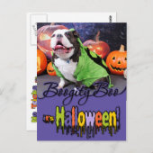 Halloween - English Bulldog - Spike Briefkaart (Voorkant / Achterkant)