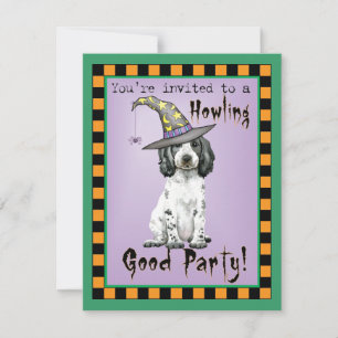 Halloween English Cocker Spaniel Invitation Kaart
