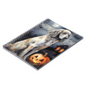 Halloween English Setter met pompoenen eng Notitieboek (Linkerzijde)