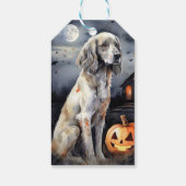 Halloween English Setter with Pumpkins Scary Cadeaulabel (Achterkant)