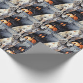 Halloween English Setter with Pumpkins Scary Cadeaupapier (Hoek)