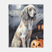 Halloween English Setter with Pumpkins Scary Fleece Deken (Voorkant)