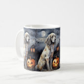Halloween English Setter with Pumpkins Scary Koffiemok (Voorkant links)