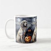 Halloween English Setter with Pumpkins Scary Koffiemok (Links)