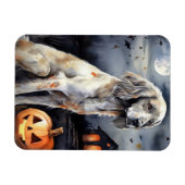 Halloween English Setter with Pumpkins Scary Magneet (Horizontaal)