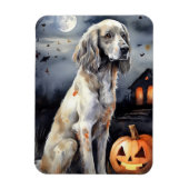 Halloween English Setter with Pumpkins Scary Magneet (Verticaal)