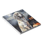 Halloween English Setter with Pumpkins Scary Notitieblok (Schuin)