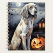 Halloween English Setter with Pumpkins Scary Planner (Voorkant)