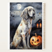 Halloween English Setter with Pumpkins Scary Planner (Achterkant)