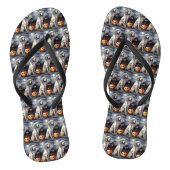 Halloween English Setter with Pumpkins Scary Teenslippers (Voetbed)