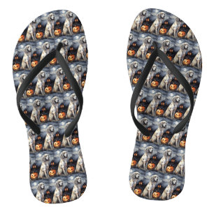 Halloween English Setter with Pumpkins Scary Teenslippers