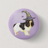 Halloween English Speelgoed Spaniel Pinback Button (Voorkant)