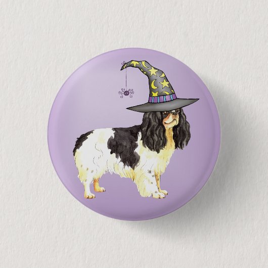 Halloween English Speelgoed Spaniel Pinback Button (Voorkant)