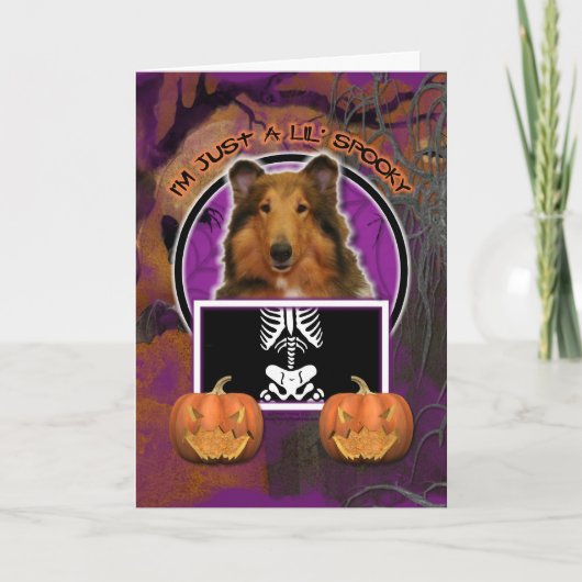 Halloween - enkel een Griezelige Lil - Collie - Kaart (Voorkant)