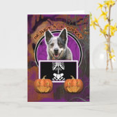 Halloween - enkel een Griezelige Lil - de Hond van Kaart (Gele Bloem)