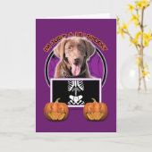 Halloween - enkel een Griezelige Lil - de Kaart (Gele Bloem)