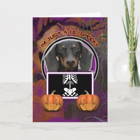 Halloween - enkel een Griezelige Lil - Doxie - Kaart (Voorkant)