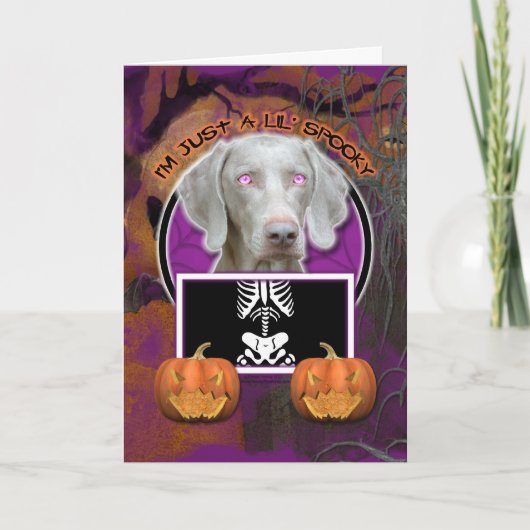 Halloween - enkel een Griezelige Lil - Weimaraner Kaart (Voorkant)