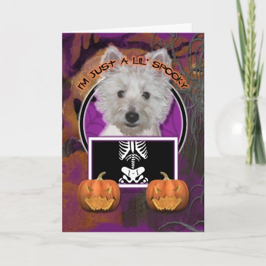 Halloween - enkel een Griezelige Lil - Westie - Kaart (Voorkant)