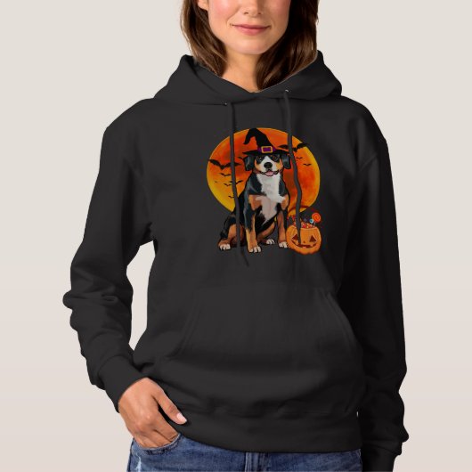 Halloween Entlebucher Mountain Dog Jack O Lantern  Hoodie (Voorkant)