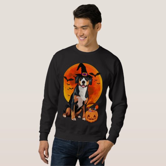 Halloween Entlebucher Mountain Dog Jack O Lantern  Trui (Voorkant volledig)