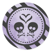 Halloween Envelope Seals, Favor Stickers - Paars