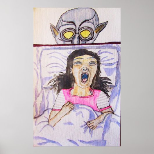 HALLOWEEN ER LIGT IETS ONDER HET BED POSTER (Voorkant)