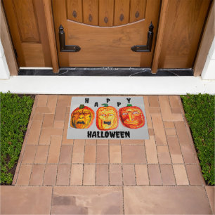 HALLOWEEN ERIE POMPOEN GEZICHTEN DEURMAT
