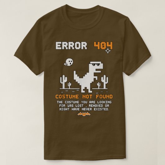 Halloween Error 404 Kostuum Niet Gevonden Codeur P T-shirt (Design voorkant)