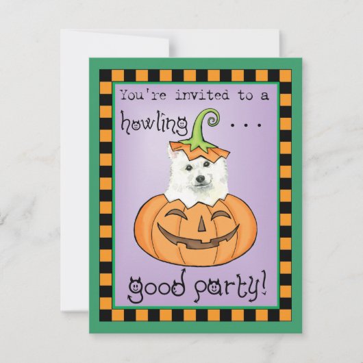 Halloween Eskie Invitation Kaart (Voorkant)