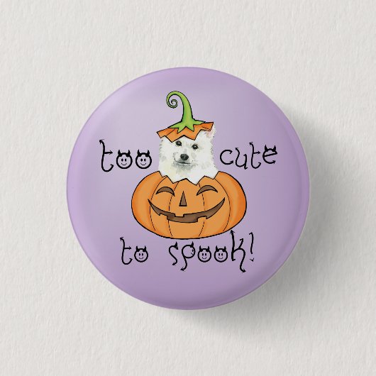 Halloween Eskie Ronde Button 3,2 Cm (Voorkant)