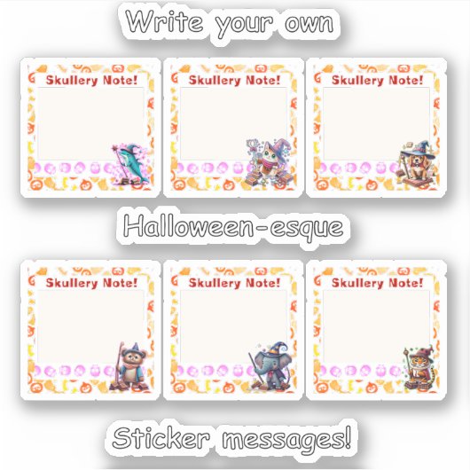 Halloween-esque 4" x 4" Custom-Cut Vinyl Stickers (Voorkant)