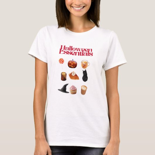 Halloween Essentials – Cute Aesthetic Collage T-sh T-shirt (Voorkant)