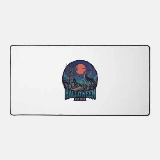 Halloween Est Howling Wolf Red Moon Zombie Hand_1 Bureaumat (Voorkant)