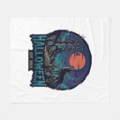 Halloween Est Howling Wolf Red Moon Zombie Hand_1 Fleece Deken (Voorkant (Horizontaal))