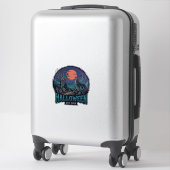 Halloween Est Howling Wolf Red Moon Zombie Hand_1 Sticker (Koffer)