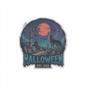 Halloween Est Howling Wolf Red Moon Zombie Hand_1 Sticker (Voorkant)