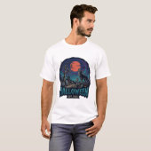 Halloween Est Howling Wolf Red Moon Zombie Hand_1 T-shirt (Voorkant volledig)